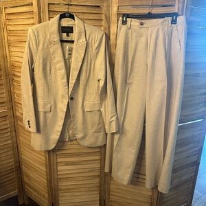 Cream Blazer and Pants Set